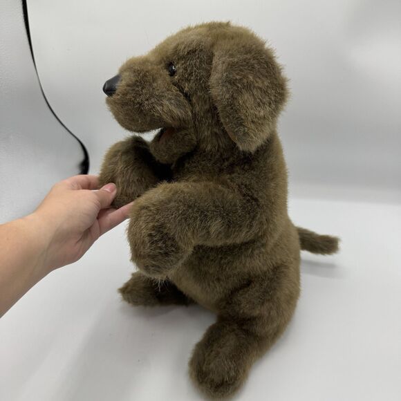 Folkmanis Sitting Dog Hand Puppet 15" Soft Cute - Picture 1 of 11
